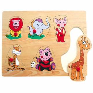 Dřevěné hračky - Vkládací puzzle - Vkládačka - Zvířata ZOO