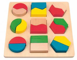 Dřevěné hračky Woody - Destička s geometrickými tvary