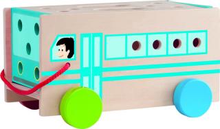 Dřevěné hračky Woody - Montážní autobus s nářadím