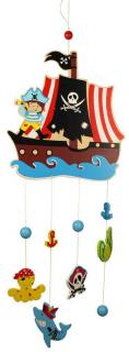 Dřevěné hračky - Závěsný kolotoč - Piráti
