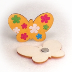 Dřevěné magnetky - Motýl květinový