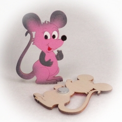 Dřevěné magnetky - Myška