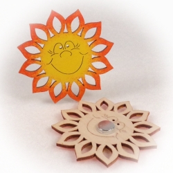 Dřevěné magnetky - Sluníčko Fridolín