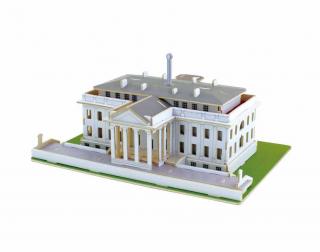 Dřevěné skládačky 3D puzzle - Bílý dům barevný