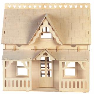Dřevěné skládačky 3D puzzle - Dům s verandou DH003