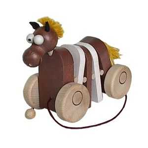Dřevěné tahací hračky - Klapací koník