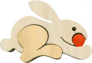 Dřevěné vkládací puzzle z masivu - Malý Zajíc