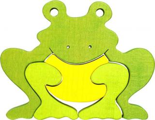 Dřevěné vkládací puzzle z masivu - Velká žába