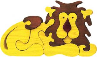 Dřevěné vkládací puzzle z masivu - Velký Lev