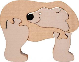 Dřevěné vkládací puzzle z masivu - vkládačka - Lední medvěd