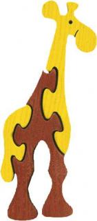 Dřevěné vkládací puzzle z masivu - vkládačka - Malá žirafa