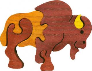 Dřevěné vkládací puzzle z masivu - vkládačka Malý bizon
