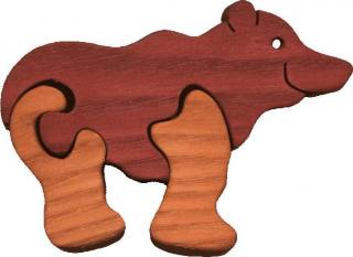 Dřevěné vkládací puzzle z masivu- vkládačka - Malý medvěd