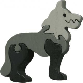 Dřevěné vkládací puzzle z masivu - vkládačka - Malý vlk