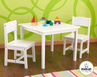 KidKraft dětský stůl se dvěma židličkami bílý