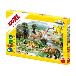 Papírové puzzle 100 XL dílků Život dinosaurů