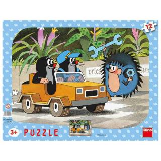 Papírové puzzle 12 dílků Krtek a autíčko