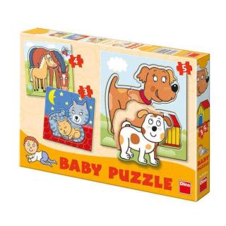 Papírové puzzle 2-5 dílků zvířátka