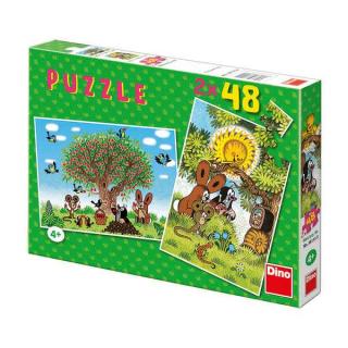 Papírové puzzle 2x48 dílků Léto s Krtečkem