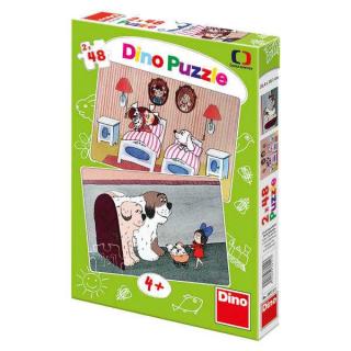 Papírové puzzle 2x48 dílků pohádky s pejsky