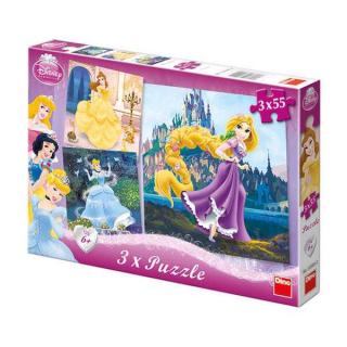 Papírové puzzle 3x55 dílků Princezny