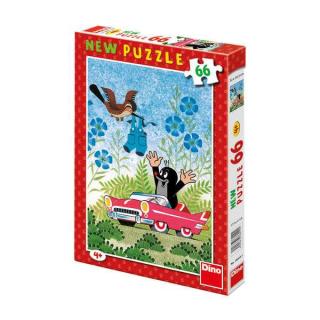 Papírové puzzle 66 dílků Krtek a autíčko