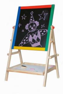 Školní pomůcky - Dětská tabule-natur rám s poličkou, 65cm