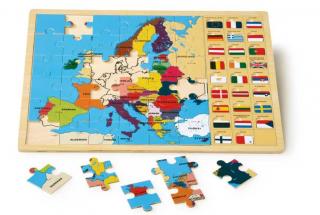 Small Foot drevené vkladacie puzzle - Európske štáty (po nemecky)