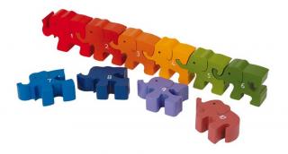 Small Foot Vkladacie puzzle - Slony s číslicami
