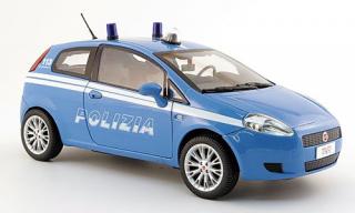 Welly - Fiat Grande Punto model 1:43 policie modrý
