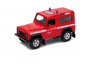 Welly - Land Rover Defender model 1:34 červený hasiči