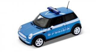 Welly - Mini Cooper Policie 1:24 modrá