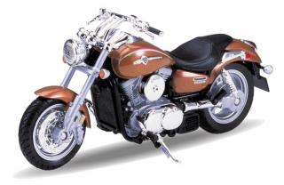Welly - Motocykl Kawasaki Vulcan 1500 Mean Streak model 1:18 hnědý