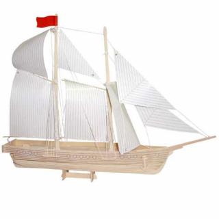 Woodcraft Dřevěné 3D puzzle loď škuner