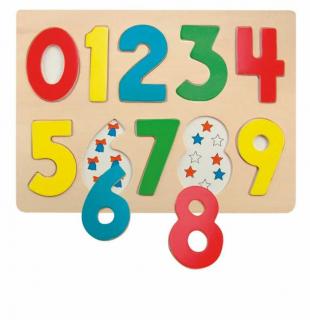 Woody - Puzzle na desce Číslice s beruškami