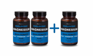 2+1 Kráľovské Magnézium Bisglycinate 825 mg + (vitamín B6), 90 veg. kapsúl