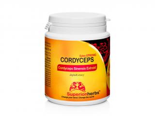 SUPERIONHERBS Cordyceps, 40% polysacharidový extrakt, 15% manitol, 90 kapsúl