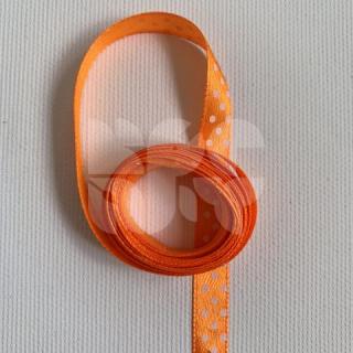 Bodkovaná stuha oranžová 10mm