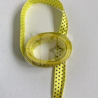 Bodkovaná stuha žltá 10mm