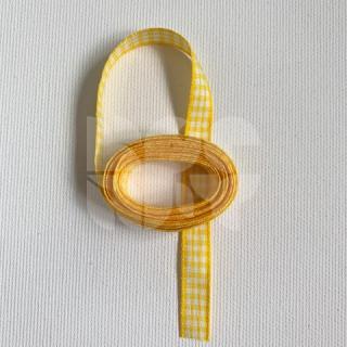 Károvaná stuha žlto-biela 10mm