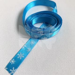 Svetlo modrá stuha s vločkami 10mm