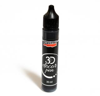 3D Dekoračné pero 30ml, čierne (vhodné na všetky povrchy, výborné na bodky, perličky a ako kontúra)