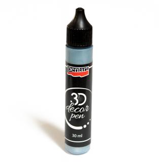 3D Dekoračné pero 30ml, oceľovomodré (vhodné na všetky povrchy, výborné na bodky, perličky a ako kontúra)