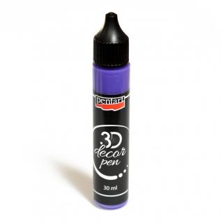 3D Dekoračné pero 30ml, priehľadné ametystovo fialové (vhodné na všetky povrchy, výborné na bodky, perličky a ako kontúra)