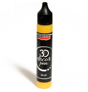 3D Dekoračné pero 30ml, priehľadné citrónovo žlté (vhodné na všetky povrchy, výborné na bodky, perličky a ako kontúra)