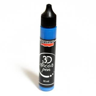 3D Dekoračné pero 30ml, priehľadné turmalínovo modré (vhodné na všetky povrchy, výborné na bodky, perličky a ako kontúra)