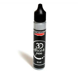 3D Dekoračné pero 30ml, strieborné (vhodné na všetky povrchy, výborné na bodky, perličky a ako kontúra)