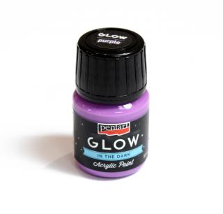 Akrylová farba glow 30ml, svieti v tme, fialová (Farby svietiace v tme majú iný odtieň za svetla a iný v tme)