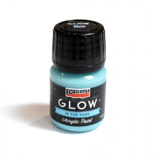 Akrylová farba glow 30ml, svieti v tme, modrá (Farby svietiace v tme majú iný odtieň za svetla a iný v tme)