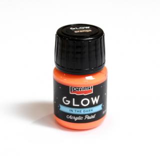 Akrylová farba glow 30ml, svieti v tme, oranžová (Farby svietiace v tme majú iný odtieň za svetla a iný v tme)